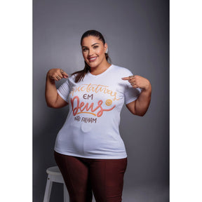 T-Shirt Manga e Punho Plus Size Ref.5536