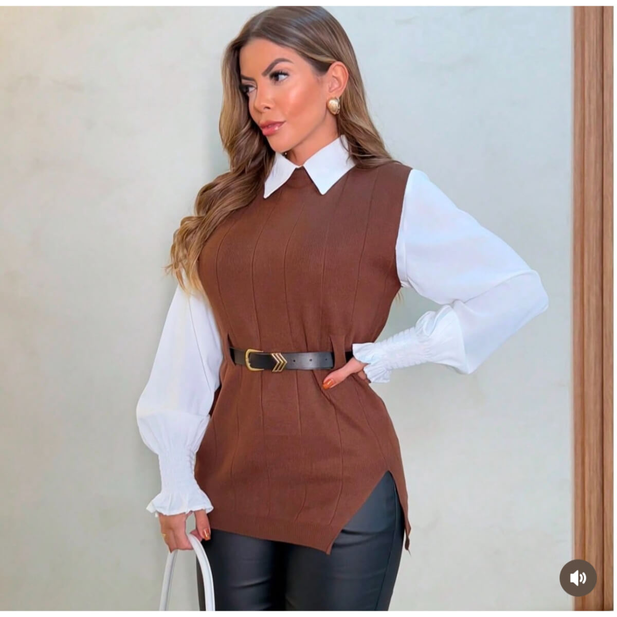 Trijunto Colete - Blusa-  Cinto Ref.7941