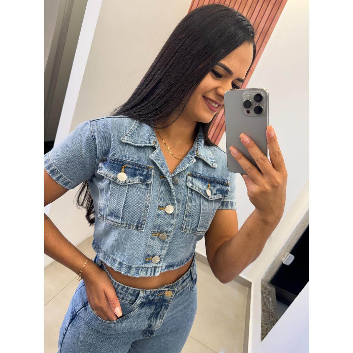 Jaqueta Jeans Ari Cropped Ref.12988