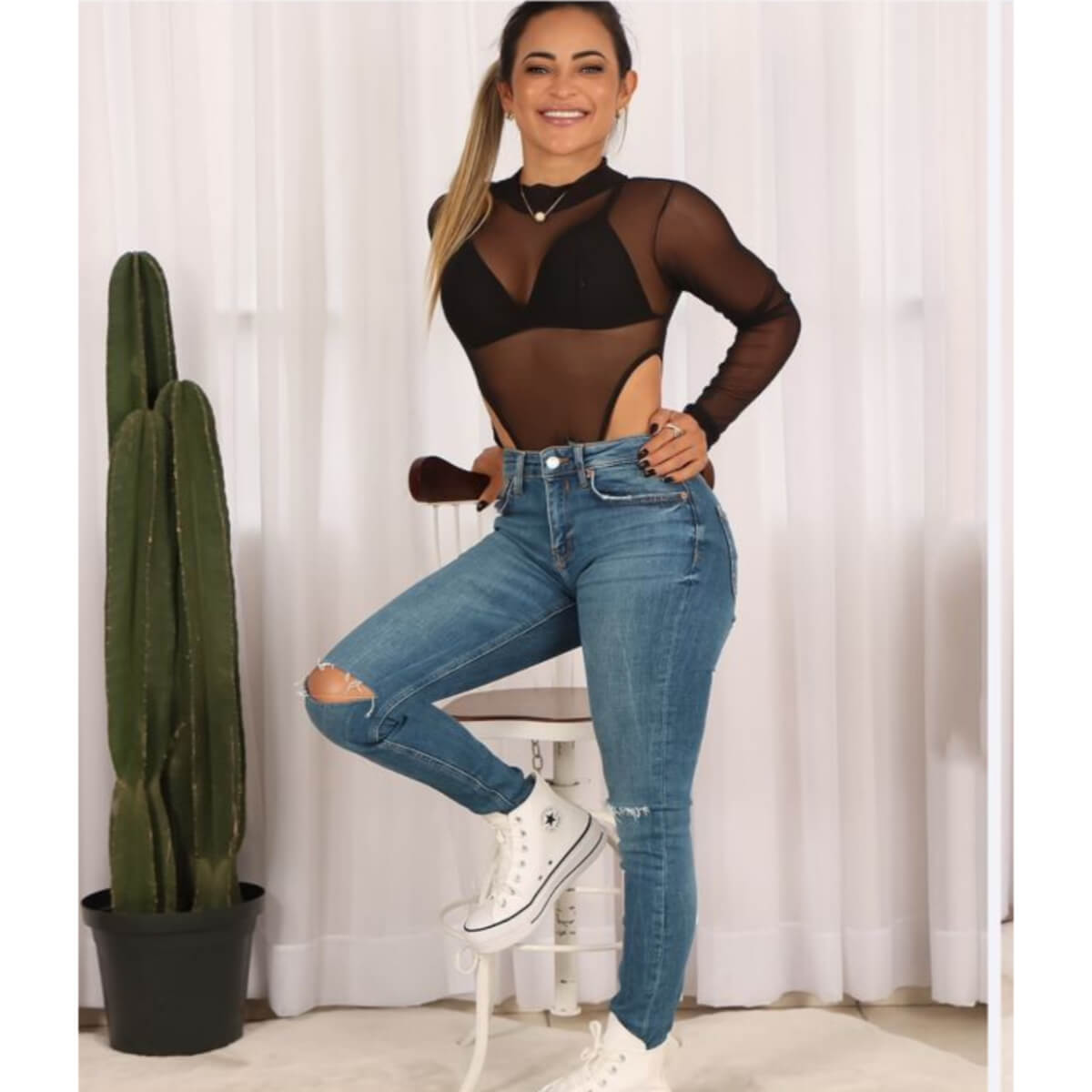 Body Cavado em Tule Ref.2670