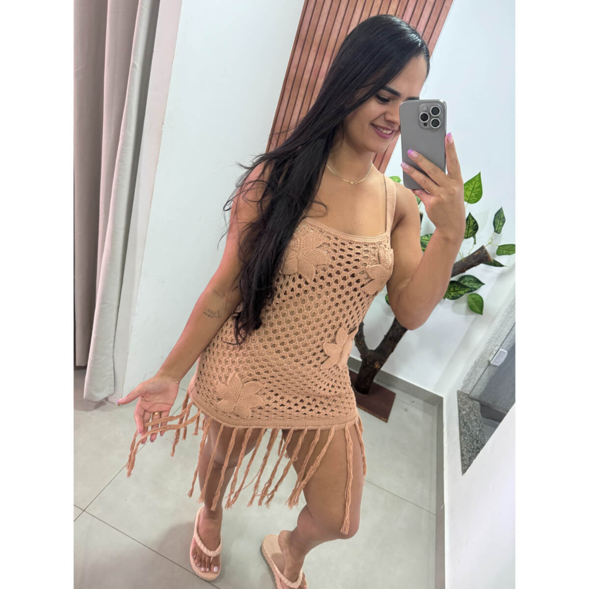 Vestido Flor Tricô Ref.5647