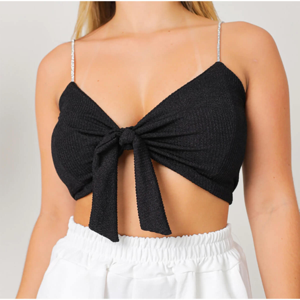 Cropped Alça Brilho Ref.1848