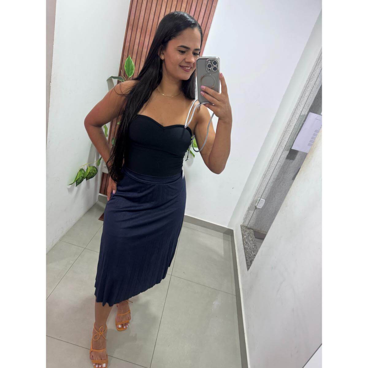 Saia Midi Plissada Ref.8641