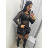 Saia Courino Babado Ref.7956