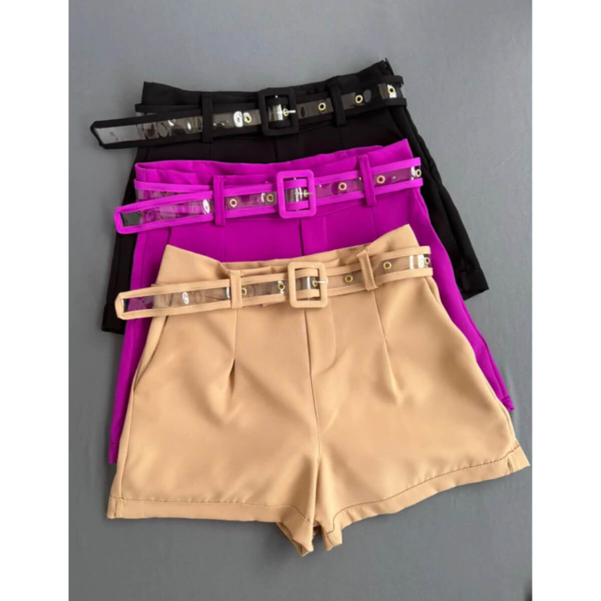 Short com Cinto Transparente Ref.1344